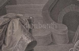 Vizitáció. (Mária látogatása Erzsébetnél) nagy méretű XVIII. századi rézmetszet I. G. Wille munkája....