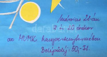 Vogel Eric (1907-1996): Látta-e már Budapestet éjjel, 1983 körül, ORI koncertplakát, papír, jelzett ...