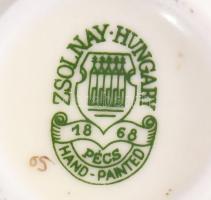 Zsolnay búzavirág mintás 3 darab pohár, jelzett, hibátlan, m: 6,5 cm