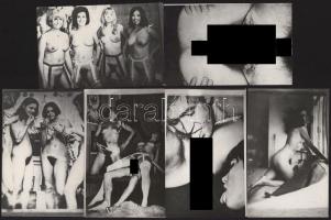 Vegyes pornófotó tétel, 6 db, felületén törésnyomok, 9×14 cm