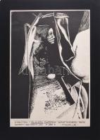 1975 Olajos György, kiállítási plakát, papír, golyóstollas aláhúzással. Paszpartuban. 42,5x28 cm