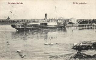 Balatonföldvár a Helka gőzös érkezése (Rb)