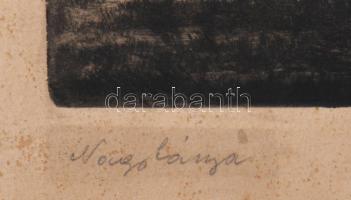 P. Kováts Géza (1908-1956): Nagybánya, rézkarc, papír, jelzett. Lap széle foltos. 11x19 cm