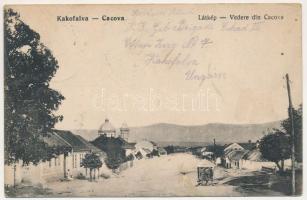 1915 Kákófalva, Kakova, Cacova, Gradinari; látkép, ortodox templom / Vedere / general view, Romanian Orthodox church (fl)