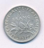 Franciaország 1917. 1Fr Ag T:XF France 1917. 1 Franc Ag C:XF Krause KM#844