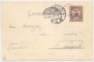 1901 Kisdisznód, Michelsberg, Cisnadioara; Aufstieg zur Burg, Evang. Schule, Der halbe Stein / feljá...