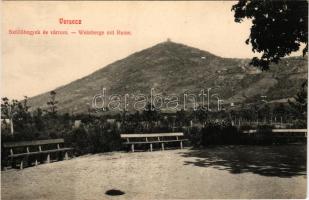 Versec, Werschetz, Vrsac; Szőlőhegyek és várrom / Weinberge mit Ruine / vineyards and castle