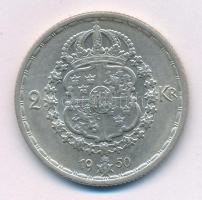 Svédország 1950TS 2Kr Ag "V. Gusztáv" T:XF Sweden 1950TS 2 Kronor Ag "Gustaf V" C:XF Krause KM#815