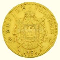 Franciaország / Második Császárság 1861A 20Fr Au "III. Napóleon" (6,43g/0.900) T:VF
Franc...