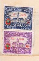 1926 Nagykőrösi lovas és kocsiverseny nagy méretű plakátja, rajta városi illetékbélyegekkel Hajtva, ...