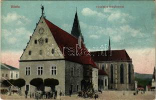 Bártfa, Bardiov, Bardejov; Fő tér, piac, templom, városháza / main square, market, old town hall (EB)