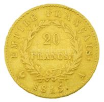Franciaország 1815A 20Fr Au "Napóleon" (6,39g/0.900) T:VF
France 1815A 20 Francs Au &quot...