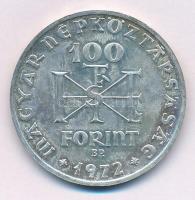 1972. 100Ft Ag "Szent István" T:UNC Adamo EM39