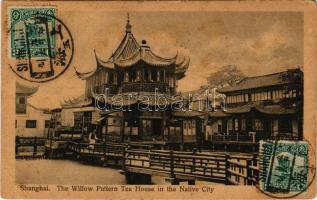 1922 Shanghai, The Willow Pattern Tea House in the Native City, Esperanto letter. TCV card (tear)