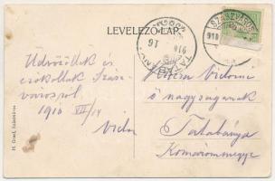 1910 Szászváros, Broos, Orastie; Víz utca. H. Graef kiadása / Wassergasse / street view, villa (kis ...