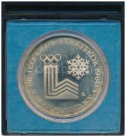 1980. 200Ft Ag "Téli olimpia - Lake Placid" sérült fekete műanyag "MNB" tokban T...
