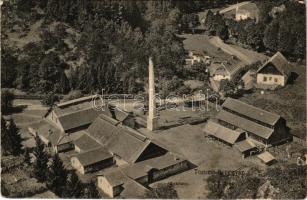 Tomest, Tamásd, Tomesti; Üveggyár, gyártelep / glassworks, glass factory (felületi sérülés / surface damage)