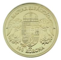 DN "Történelmi aranypénzek - 1908. 100K / Ferenc József" aranyozott Cu-Zn utánveret "...