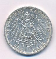 Német Államok / Poroszország 1913A 3M Ag "II. Vilmos uralkodásának 25 éves évfordulója" T:1- patina German States / Prussia 1913A 3 Mark Ag "25th Anniversary of the Reign of Wilhelm II" C:AU patina Krause KM#535