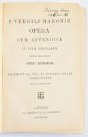 [Vergilius, Publius Maro] P. Vergili Maronis Opera cum appendice in usum scholarum iterum recognovit Otto Ribbeck preaemisit de vita et scriptis poetae narrationem. Lipsiae [Lipcse], 1898, B. G. Teubner, XLI+[1]+493+[1] p. Latin nyelven. Kiadói egészvászon-kötés, tulajdonosi névbejegyzéssel.