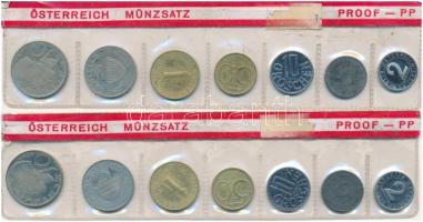 Ausztria 1977-1978 2gr - 1Sch forgalmi sor (2xklf) lezárt fóliacsomagolásban T:UNC Austria 1977-1978 2gr - 1Sch coin set (2xdiff) in sealed plastic case C:UNC
