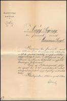 báró Dániel Ernő (1843-1923) kereskedelemügyi miniszter aláírása