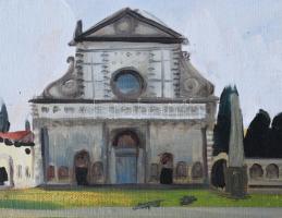 László Dániel (1976-): Firenzei részlet. Olaj, vászon, jelzett a hátoldalán. 30x20 cm