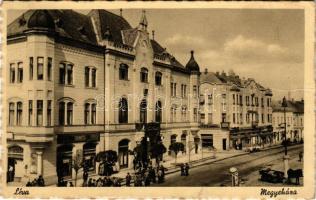 1939 Léva, Levice; Megyeháza, Vámos üzlete / county hall, shops (fa)