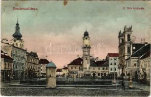 1906 Besztercebánya, Banská Bystrica; IV. Béla király tér, Schaffer, Strelinger üzlete. Walther Adolf és Társai kiadása / square, shops (fl)