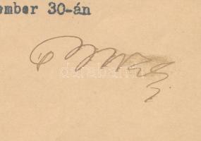 Buza Barna (1873-1944) földművelésügyi miniszter aláírása okmányon