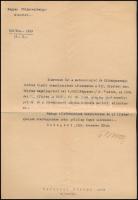 Buza Barna (1873-1944) földművelésügyi miniszter aláírása okmányon