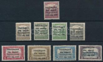 Nyugat-Magyarország I. 1921 9 klf bélyeg Bodor vizsgálójellel (14.300)