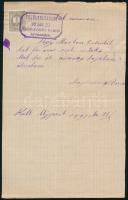 1892 Nagykőrös árvaszék számla, 1kr postabélyeggel