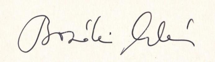 Bozóki Tamás András (1959-) kulturális miniszter aláírása üdvözlőkártyán