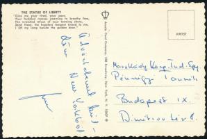 Boros Imre (1947-) közgazdász, későbbi politikus az első Orbán-kormány tárca nélküli miniszterének aláírása