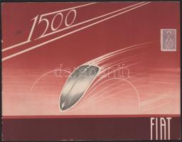 1935 A Fiat 1500 személygépkocsi fényképes, magyar nyelvű katalógus, kihajtható képekkel. 14 l. 30x22 cm  1935 Fiat 1500 auto photo catalog in Hungarian, with fold-out pictures. 14 l. 30x22 cm
