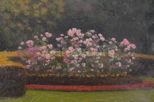 Tordai Székely Mihály (1890-1940): Virágzó park. Olaj, karton. Jelezve jobbra lent. Dekoratív fakere...