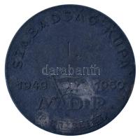 1950. "Szabadság-kupa MDP Pesterzsébet" sakk díjérem "I." gravírozással (40mm) T...