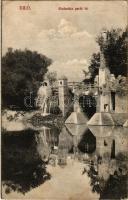 1914 Igló, Zipser Neudorf, Spisská Nová Ves; Madarász parki tó. Divald Károly Fia kiadása / park, lake (EK)
