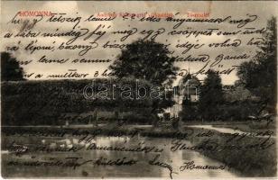 1911 Homonna, Humenné; Gróf Andrássy Sándor kastélya, tó részlet. Hossza Gyula kiadása / castle, pond (EB)