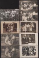 cca 1910 Csoportképek, 9 db fotó, közte egyformák, 9×13 cm