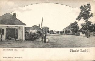 Rum Szombathelyi utca dohányárudával és gyógyszertárral