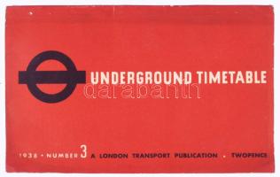 London Underground Timetable 1938. Number 3. London Transport Publication. Angol nyelven. Korabeli reklámokkal, kihajtható térképpel. Kiadói papírkötésben.
