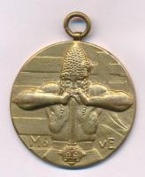 1927. "MOVE (Magyar Országos Véderő Egylet)" kétoldalas, aranyozott bronz díjérem. Szign.:...