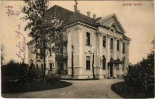 1910 Léva, Levice; Schöller (Schoeller) kastély. Schultz Ignác kiadása / castle (fa)