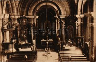 1938 Ipolyság, Sahy; Római katolikus templom, belső. Neumann kiadása / Katolicky kostol / Catholic church, interior (gyűrődés / crease)