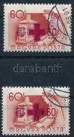 1957 Vöröskereszt 60f a címer és pajzs bal oldalon hiányos + támpéldány
