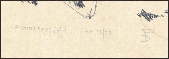 Banga Ferenc (1947-): A Duna partján. Lito-ofszet, papír, jelzett, művészpéldány E.A. III/XX számozá...