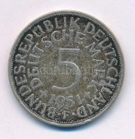 Német Szövetségi Köztársaság 1951F 5M Ag T:XF,VF patina Federal Republic of Germany 1951F 5 Mark Ag C:XF,VF patina Krause KM#112