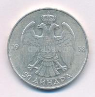 Jugoszlávia 1938. 50D Ag "II. Péter" T:XF Yugoslavia 1938. 50 Dinara Ag "Petar II" C:XF Krause KM#24